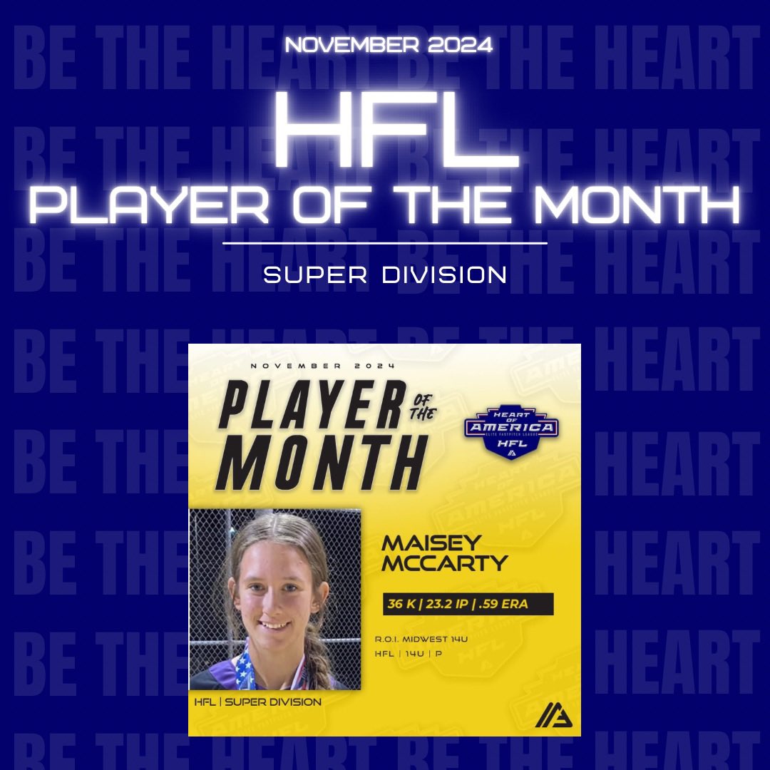 HFLfastpitch's tweet photo. 📸Checkout our January, December, and November Players Of The Month! ⭐️

Athletes are selected from verified scored and streamed @AGLSoftball Softball stats! ✔️

🔴Super Division 
🔵Champion Divison 

#BeTheHeart #theBIGofsoftball #midwestmade https://t.co/SEjY2Nr5Vs