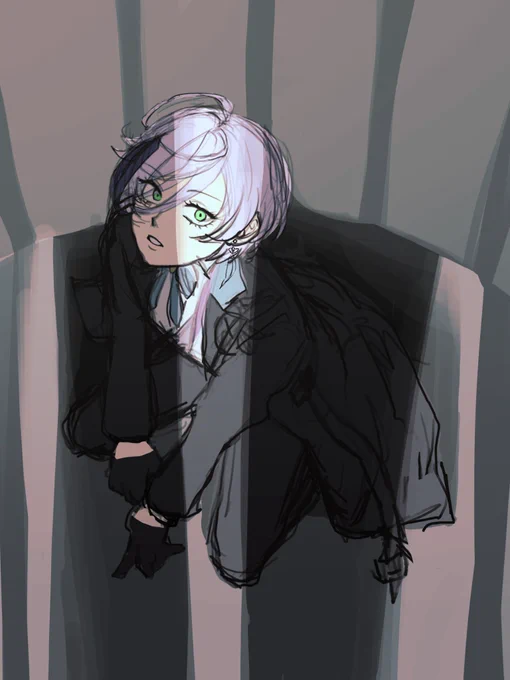 2ヶ月以上前に描いたラフを見つけたんですが意図せず投獄してた