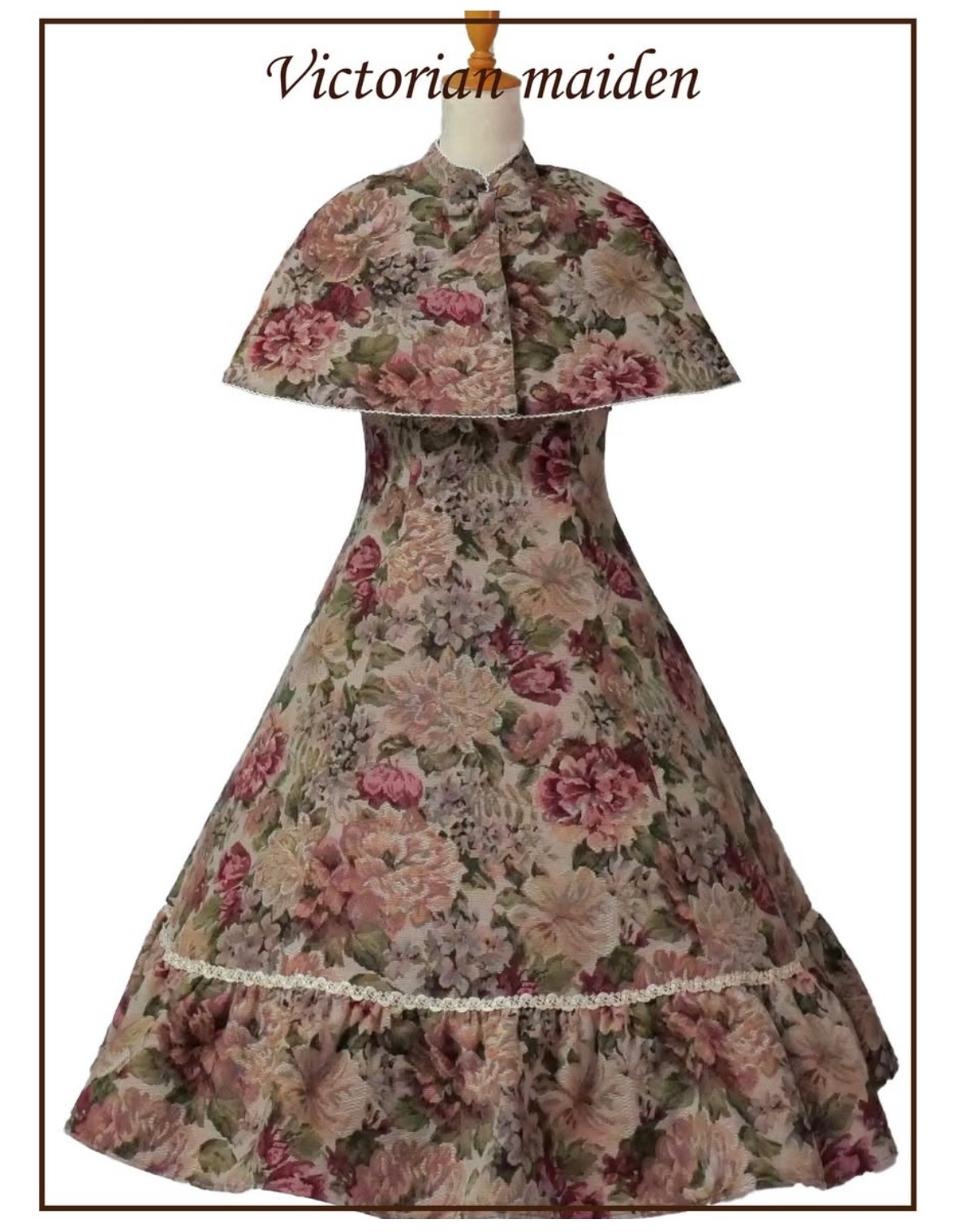 【最終お値下げ】薔薇ゴブランタペストリーケープ付きスリーブレスドレス Victorian maiden on X: 