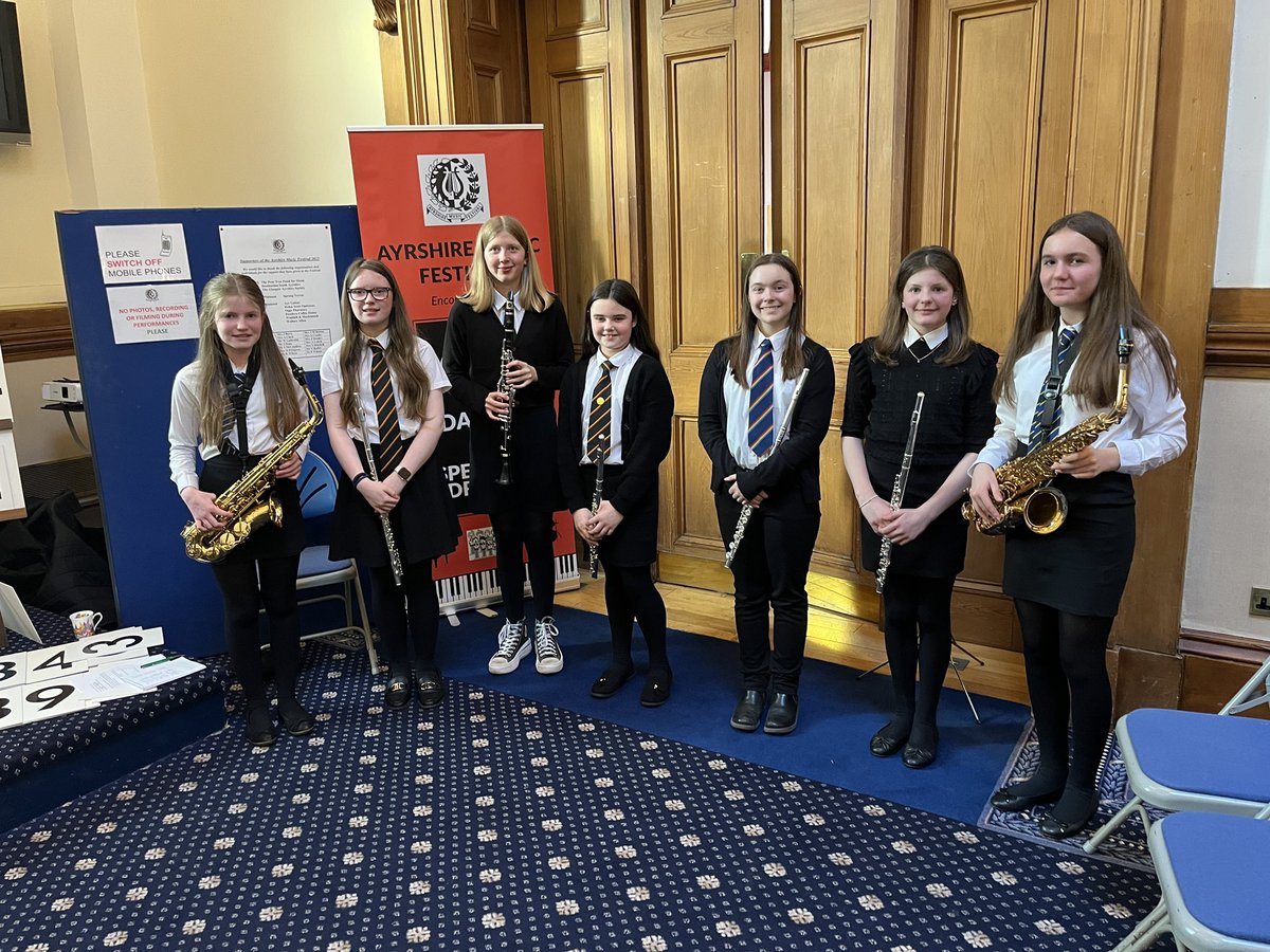 AbrahamClarinet's tweet photo. I’m just home from the most amazing day at the Ayrshire Music Festival! Woodwind day 25 of my pupils chose to do solo performances, some got placed but all winners in my eyes! Really proud of all of them! @SAMusicService @AllowayPrimary @Kylemusic2 @music_carrick @girvanacademy https://t.co/YgHsN8CWhi
