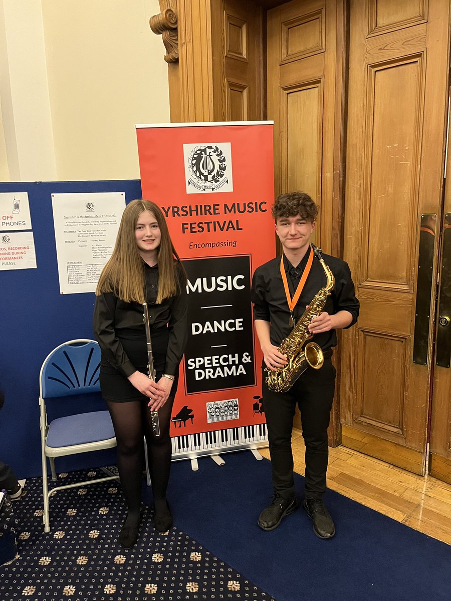 AbrahamClarinet's tweet photo. I’m just home from the most amazing day at the Ayrshire Music Festival! Woodwind day 25 of my pupils chose to do solo performances, some got placed but all winners in my eyes! Really proud of all of them! @SAMusicService @AllowayPrimary @Kylemusic2 @music_carrick @girvanacademy https://t.co/YgHsN8CWhi