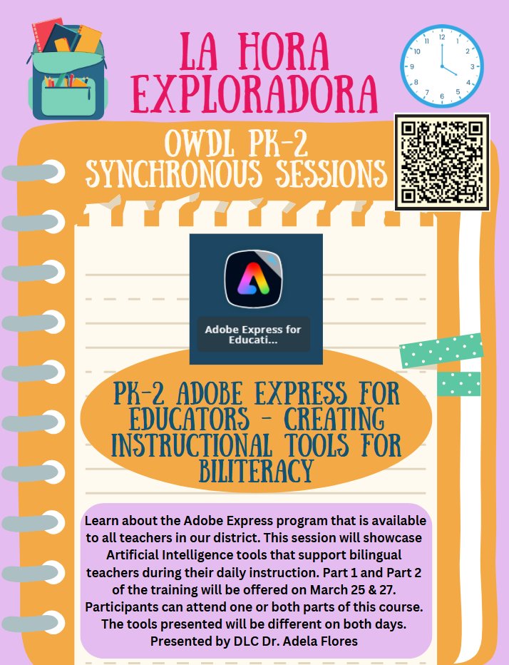 Angela Cala (@angcala) on Twitter photo Do you know how to take advantage of Adobe Express for Educators to enhance instruction?
Come and join us to learn together more about it.
iLos esperamos! <a href="/AldineISD/">Aldine ISD</a> <a href="/Aldine_Lit_SS/">Aldine Literacy and Social Studies</a> <a href="/primaryliterac1/">Dr.A.Flores</a> #AldineImpact Do you know how to take advantage of Adobe Express for Educators to enhance instruction?
Come and join us to learn together more about it.
iLos esperamos! <a href="/AldineISD/">Aldine ISD</a> <a href="/Aldine_Lit_SS/">Aldine Literacy and Social Studies</a> <a href="/primaryliterac1/">Dr.A.Flores</a> #AldineImpact