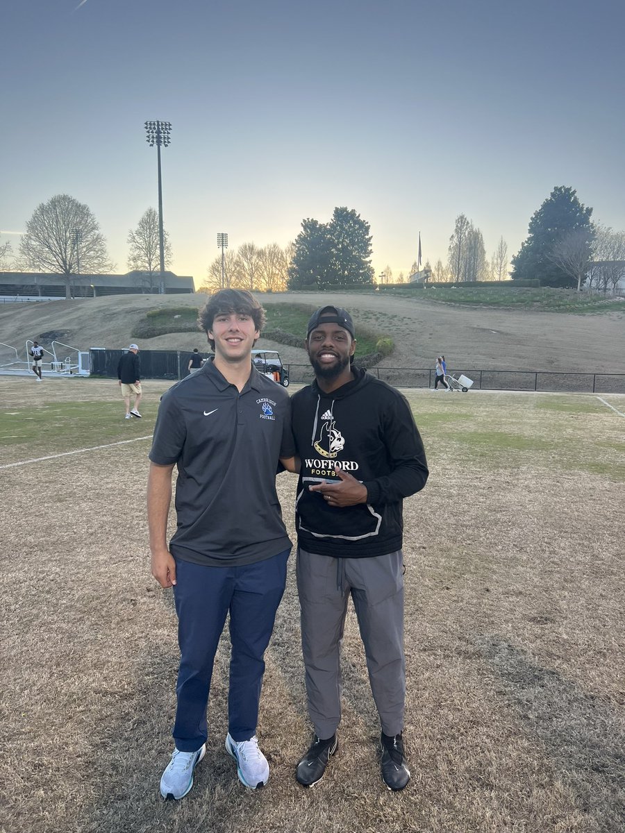 Leo Attard (@leoattard35) on Twitter photo Thank you <a href="/Wofford_FB/">Wofford Football</a> for letting me be at practice yesterday had a great time with the specialists! Thank you <a href="/JacobPoag/">Jacob Poag</a>, <a href="/CoachRoyston/">Dustin Royston</a>, and <a href="/CoachWatson_24/">Devin Watson</a> for taking the time to talk to me!
<a href="/CoachJones_CHS/">Tyler Jones</a> <a href="/CHSBears_FB/">Cambridge HS Football</a> <a href="/NEGARecruits/">Northeast Georgia Recruits</a> <a href="/RecruitGeorgia/">Recruit Georgia</a> <a href="/hopo125/">Tyrone Hopper (Recruiting Coach)</a> <a href="/DanOrnerKicking/">DanOrnerKicking</a> Thank you <a href="/Wofford_FB/">Wofford Football</a> for letting me be at practice yesterday had a great time with the specialists! Thank you <a href="/JacobPoag/">Jacob Poag</a>, <a href="/CoachRoyston/">Dustin Royston</a>, and <a href="/CoachWatson_24/">Devin Watson</a> for taking the time to talk to me!
<a href="/CoachJones_CHS/">Tyler Jones</a> <a href="/CHSBears_FB/">Cambridge HS Football</a> <a href="/NEGARecruits/">Northeast Georgia Recruits</a> <a href="/RecruitGeorgia/">Recruit Georgia</a> <a href="/hopo125/">Tyrone Hopper (Recruiting Coach)</a> <a href="/DanOrnerKicking/">DanOrnerKicking</a>