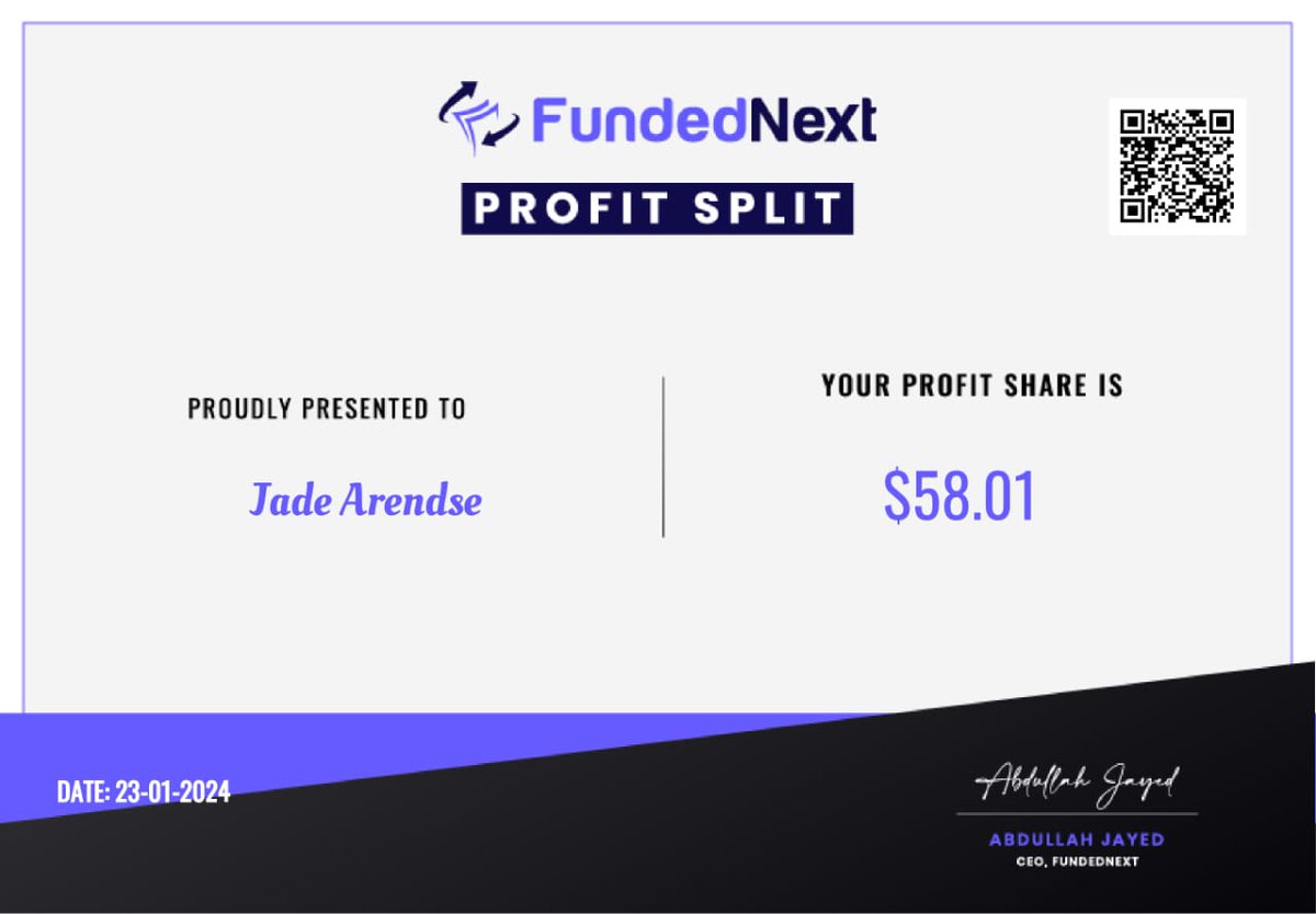 JadeJMA (@jadejma1) on Twitter photo It took me 11 Failed Challenges to get my first Funded account & it was with <a href="/sftfirm/">Skilled Funded Traders</a>
And it took me 36 accounts to get my first ever payout
And how much was my first ever payout?
$58 from <a href="/FundedNext/">FundedNext</a>
You gotta enjoy the journey, no matter how hard.
You got this Trader. 🫵🏽🔥 It took me 11 Failed Challenges to get my first Funded account & it was with <a href="/sftfirm/">Skilled Funded Traders</a>
And it took me 36 accounts to get my first ever payout
And how much was my first ever payout?
$58 from <a href="/FundedNext/">FundedNext</a>
You gotta enjoy the journey, no matter how hard.
You got this Trader. 🫵🏽🔥
