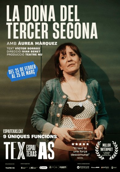 "La dona del tercer segona" a <a href="/EspaiTexasBcn/">Espai Texas</a>, un monòleg molt punyent de <a href="/victorborras/">Víctor Borràs Gasch</a> sobre les malalties mentals, però no desde el punt de vista de la persona que pateix la malaltia, sino desde la vessant de la persona que conviu i cuida a la persona malalta.