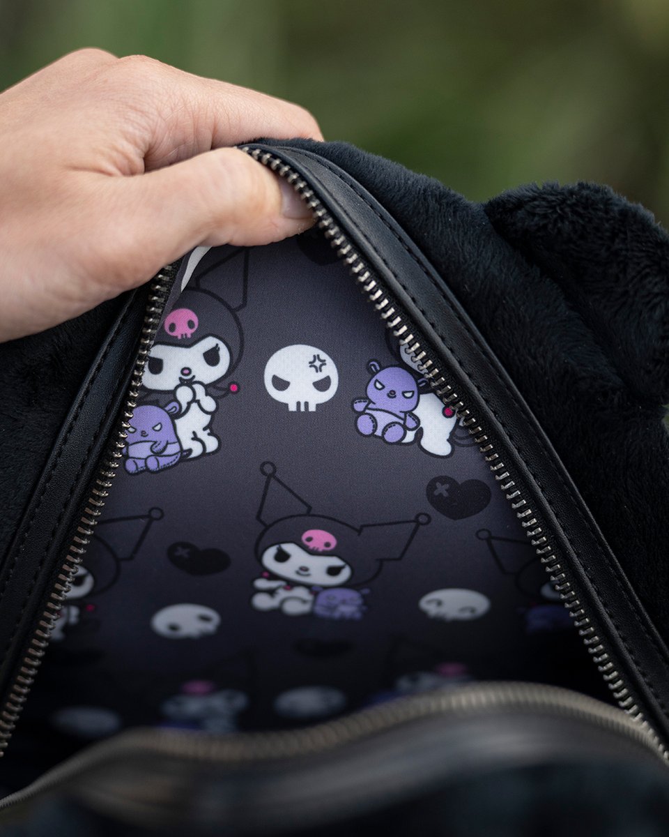 For all our mischievous besties! 🖤💜 This plush and glow-in-the-dark Kuromi mini backpack will be available only from <a href="/707street/">707street</a> on 3/21 at 12pm PDT.