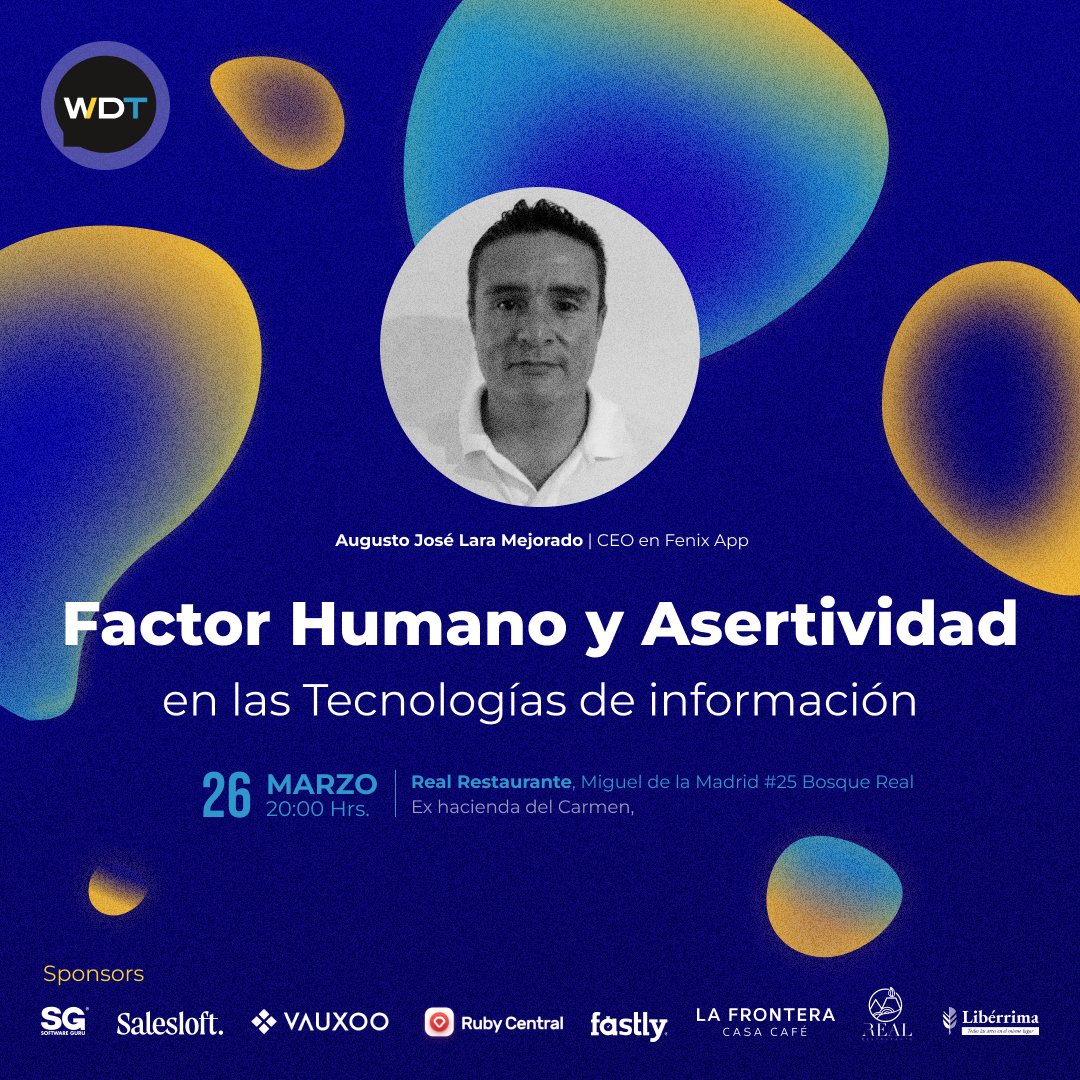 webdevtalksmx's tweet image. Iniciamos con los detalles para nuestra sesión de Marzo 🫡
Speaker: Augusto Lara, CEO de Fenix App
Charla: "Factor Humano y Asertividad en TI"
ENTRADA SOLO CON QR 26/Marzo 8pm - Real Restaurante
🎟️🎟️wdt-marzo-2025.boletia.com