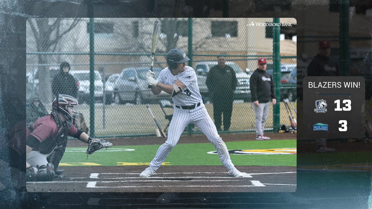 Hood College Athletics (@hoodblazers) on Twitter photo BLAZERS WIN!!!
Keegan Brennan walks thrice but finally earns his 100th hit in the 13-3 flood of the Gators of Notre Dame of Maryland University!
<a href="/Hood_Baseball/">Hood Baseball</a>
⚾🔥⚾🔥⚾🔥
#ChampionMentality #BringYourBest #MACbaseball #d3baseball BLAZERS WIN!!!
Keegan Brennan walks thrice but finally earns his 100th hit in the 13-3 flood of the Gators of Notre Dame of Maryland University!
<a href="/Hood_Baseball/">Hood Baseball</a>
⚾🔥⚾🔥⚾🔥
#ChampionMentality #BringYourBest #MACbaseball #d3baseball