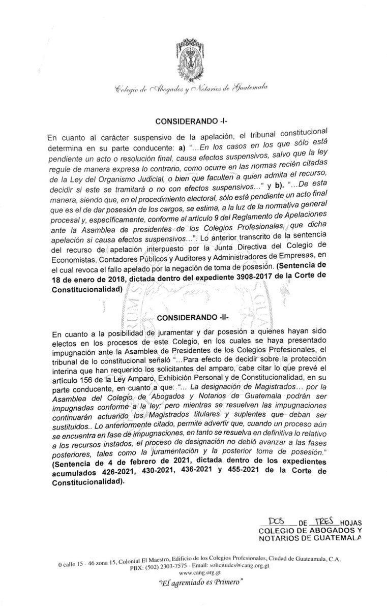 guatevisible's tweet photo. ❗𝗢𝗙𝗜𝗖𝗜𝗔𝗟

La Junta Directiva del CANG no dará posesión del cargo a los miembros de la Junta Directiva y del Tribunal de Honor 2025/2027,  electos en febrero pasado.

📌 El período iniciaría este jueves 20 de marzo. 

#EleccionesCANG https://t.co/XMuQmcX6UG