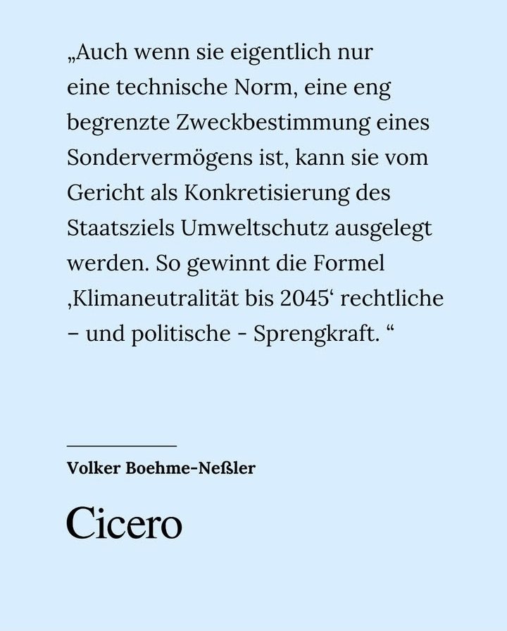 steffan_nethe's tweet image. Wir betreiben eine #Deindustrialisierungspolitik, getarnt als Klimaschutz!

Der Cicero beschreibt ein leider nicht ganz abwägiges Szenario für den Fall, dass die #Klimaneutralität im #Grundgesetz verankert würde.