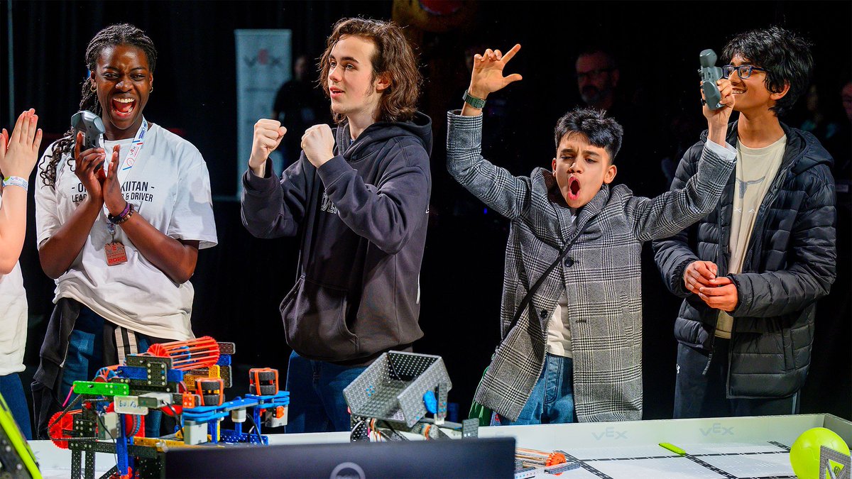 VEXRobotics's tweet image. A couple weeks ago, 150 VIQRC & V5RC teams competed at the UK National Championship in Telford, England! 🌟 These teams showed the high caliber of robotics excellence in the United Kingdom! @VEXRoboticsUK
We look forward to greeting some of you at #VEXWorlds this May! ✈️🤖