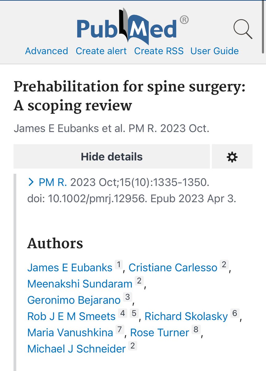 Really proud of my research team on this one. Our Prehabilitation for Spine Surgery: A Scoping Review was a top 10 most cited paper among those published in 2023. More work on the way! 

🔗 pubmed.ncbi.nlm.nih.gov/36730164/