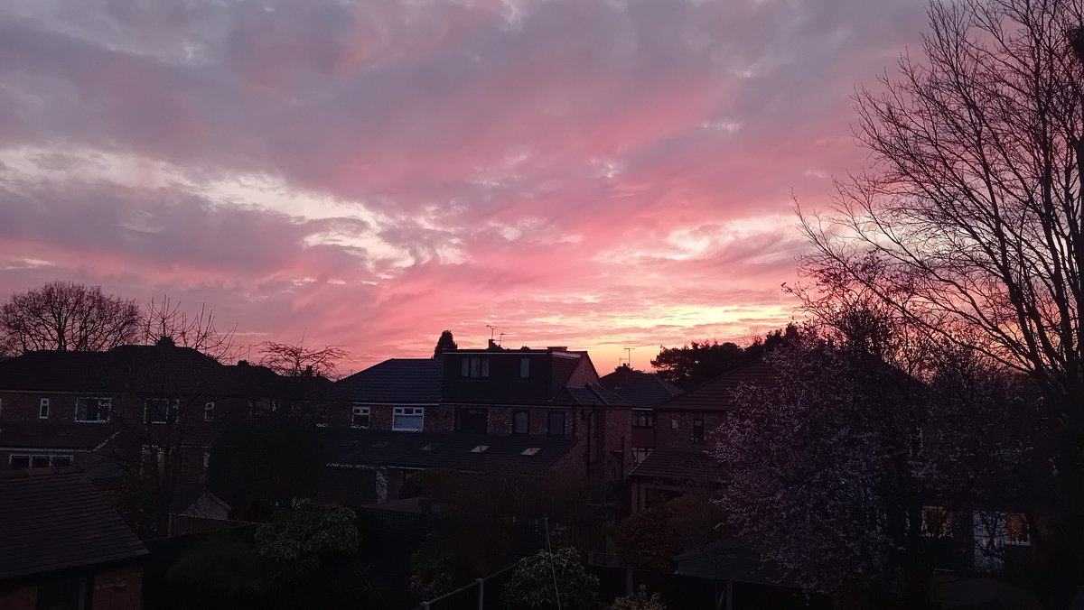 Red sky over Didsbury this evening.