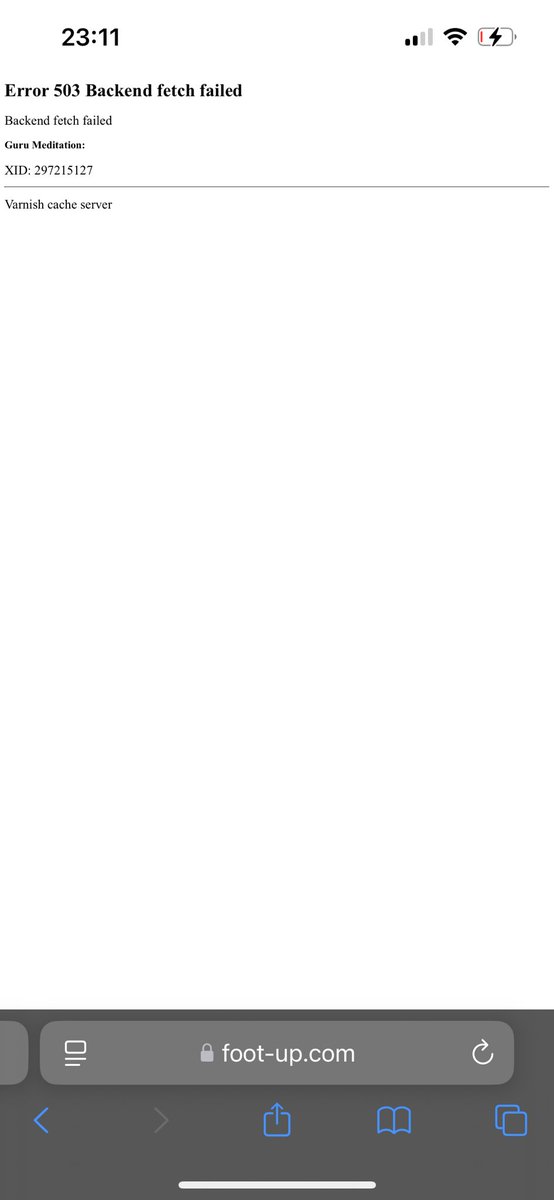 Le site de Footup qui est down #qvema