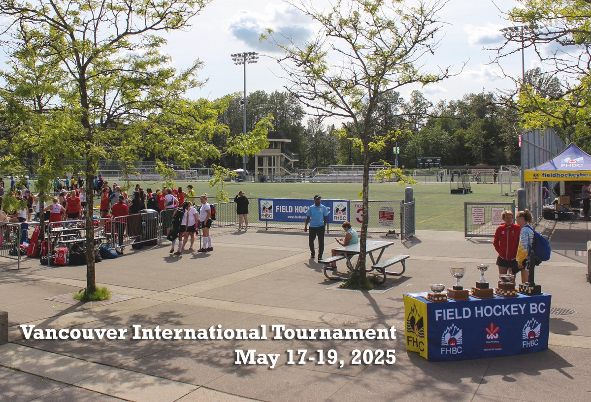 Registration is now open for the Vancouver International Tournament (VIT),  May 17-19, 2025 at Burnaby Lake Sports Complex West.
The registration form can be found on our website fieldhockeybc.com/.../vancouver-…
Registration deadline is April 16, 2025