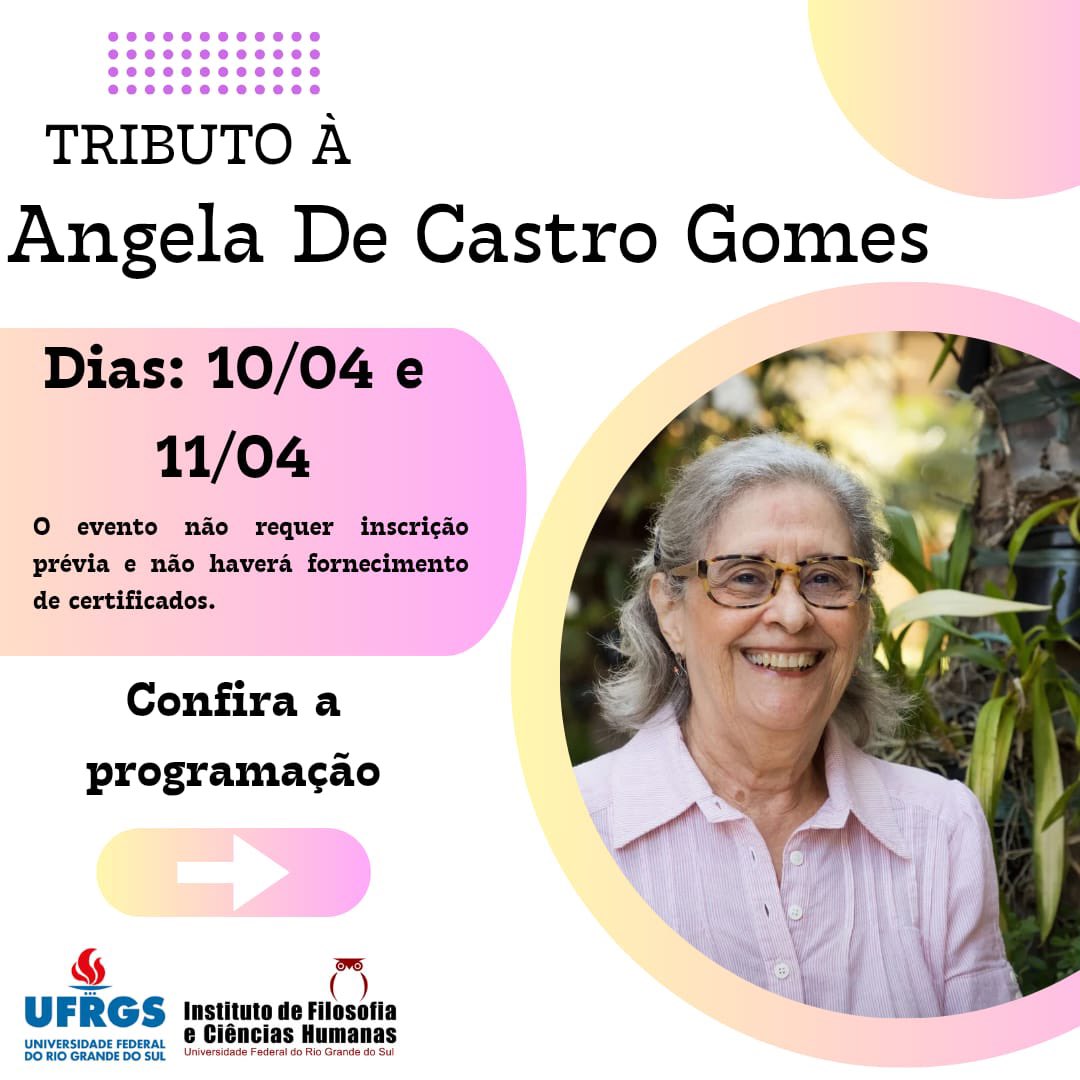 labhoi_uff's tweet photo. Nos dias 10 e 11 de abril de 2025, a professora Ângela de Castro Gomes estará sendo homenageada e recebendo o título de Doutora Honoris Causa. A programação está imperdível. https://t.co/NtlMINFi8E