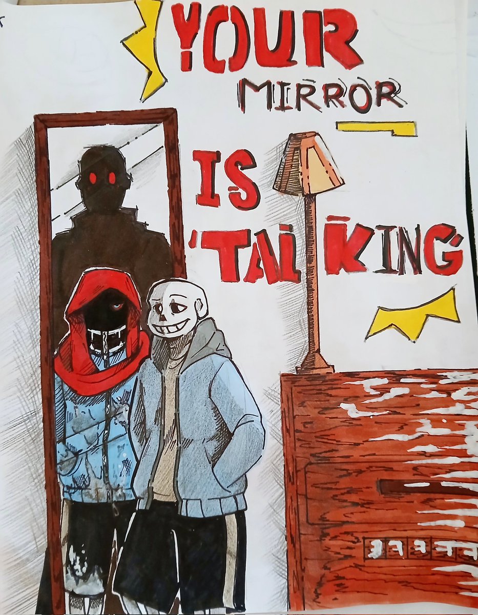 I finally found a sweater color that suits Dust—victory at last! I’m actually pretty proud of this. I decided to give him a higher turtleneck to better frame his void-like face. The shadow covering the turtleneck makes it look like a creepy smile, which I find ironic.