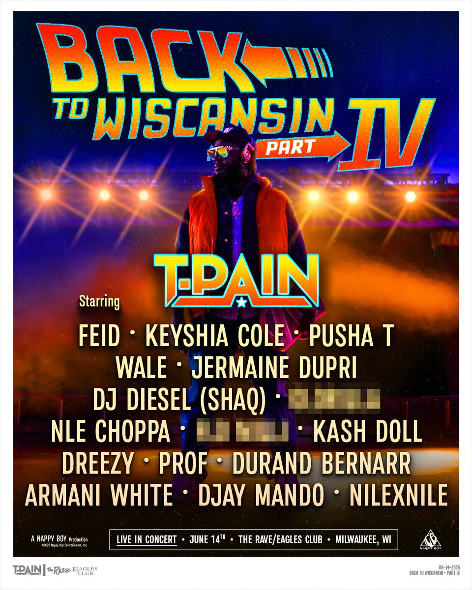 Profgampo's tweet photo. WISCANSIN!! 🧀

I’m pulling up to The Rave / Eagles Club for Wiscansin festival on june 14th with @tpain, @feid, Keyshia Cole, Pusha T, @wale, Jermaine Dupri, @SHAQ, @Nlechoppa1,  @armaniblanco,  & moreeeee

Tickets are on sale now, hit the show link in my bio for tickets 🤘

https://t.co/FD1gVfY9yH

#wiscansin #wiscansinfest #profgampo #tpain