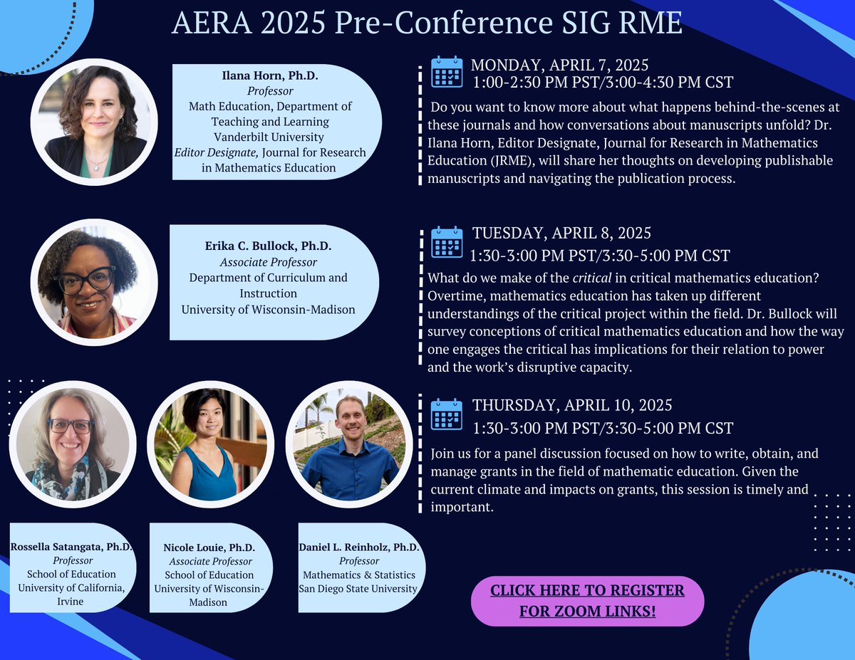 Maria Maria Castillo (@mariamariacast2) on Twitter photo You are invited to <a href="/AERA_SIGRME/">AERA_SIGRME</a>'s Virtual Pre-Conference. We have fantastic speakers covering important and time-relevant topics, from manuscript writing to disrupting power in math education. Feel free to sign up here: forms.gle/UV7Z2sfgqUvZPx…. You are invited to <a href="/AERA_SIGRME/">AERA_SIGRME</a>'s Virtual Pre-Conference. We have fantastic speakers covering important and time-relevant topics, from manuscript writing to disrupting power in math education. Feel free to sign up here: forms.gle/UV7Z2sfgqUvZPx….