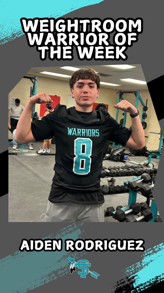 Weight Room Warrior of the Week is Tight End Aiden Rodriguez.