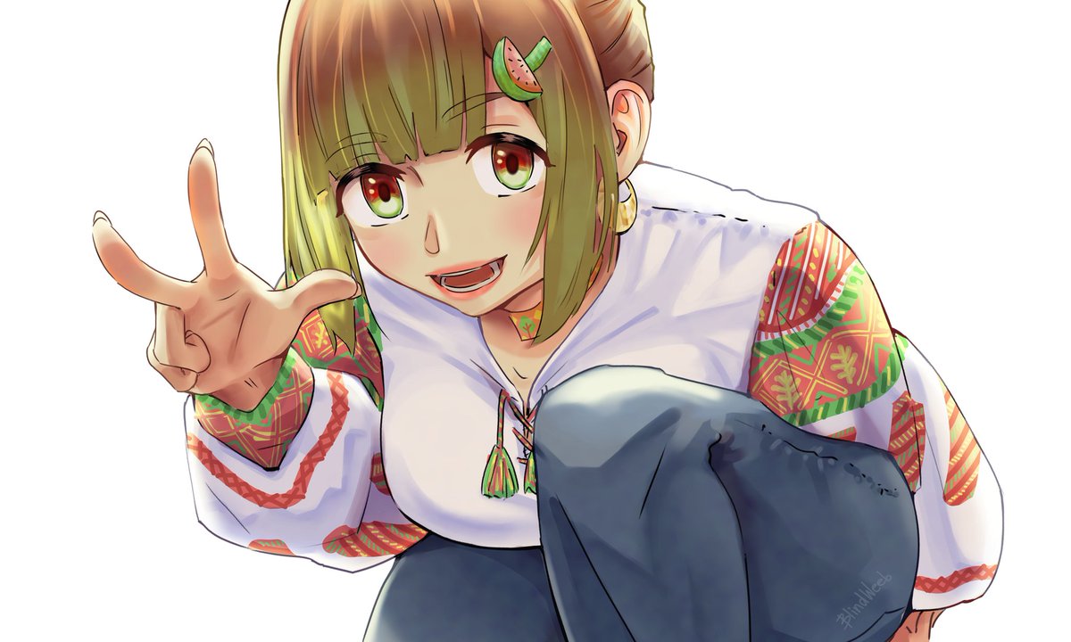 BlindWeeb's tweet photo. I painted Onysia in a more casual way and the mood in this picture is very pleasant and cheerful (I've been missing it lately🫥)

Reference below: https://t.co/XfZx2rd76x