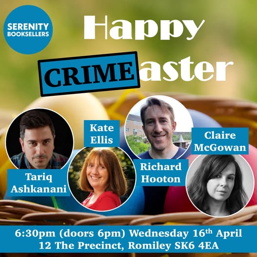 Richard Hooton (@rjhooton) on Twitter photo Beer/wine, chocolate & crime (books!) - what more could you want?
Thrilled to be taking part in this crime author panel at <a href="/SerenityRomiley/">Serenity Booksellers</a> alongside fantastic authors <a href="/TariqAshkanani/">Tariq Ashkanani</a> <a href="/kateellisauthor/">Kate Ellis</a> <a href="/inkstainsclaire/">Claire McGowan</a>
Tickets available at serenitybooksellers.com Beer/wine, chocolate & crime (books!) - what more could you want?
Thrilled to be taking part in this crime author panel at <a href="/SerenityRomiley/">Serenity Booksellers</a> alongside fantastic authors <a href="/TariqAshkanani/">Tariq Ashkanani</a> <a href="/kateellisauthor/">Kate Ellis</a> <a href="/inkstainsclaire/">Claire McGowan</a>
Tickets available at serenitybooksellers.com