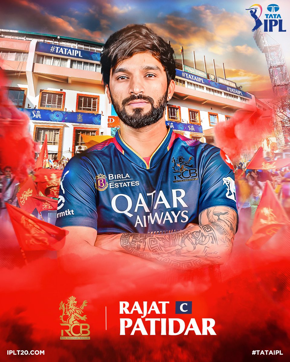 IPL's tweet photo. A new era begins with the same fearless mindset 🫡

@RCBTweets fans, are you ready to '𝘗𝘭𝘢𝘺 𝘉𝘰𝘭𝘥' with Captain Rajat Patidar? ❤

#TATAIPL | @rrjjt_01 https://t.co/Ac1r0LiJ2F