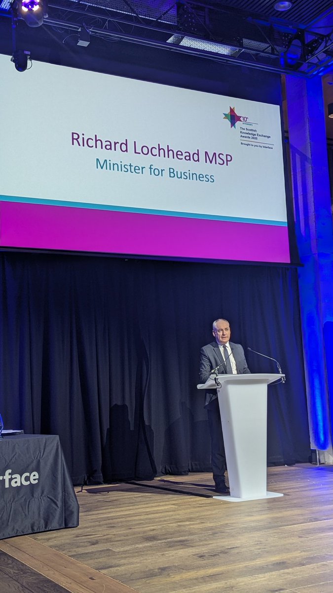 Interface (@interfaceonline) on Twitter photo 👏Richard Lochhead MSP (<a href="/RichardLochhead/">Richard Lochhead</a>), Minister for Business has been welcomed to the stage. #SKEAwards
He has shared his insights on the transformational power of collaboration, and the importance of the international community within our academic and business landscape. 👏Richard Lochhead MSP (<a href="/RichardLochhead/">Richard Lochhead</a>), Minister for Business has been welcomed to the stage. #SKEAwards
He has shared his insights on the transformational power of collaboration, and the importance of the international community within our academic and business landscape.