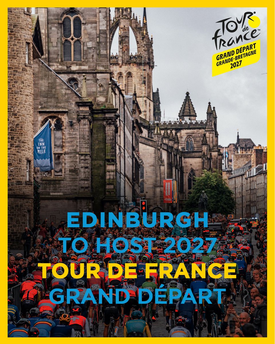 🏴󠁧󠁢󠁳󠁣󠁴󠁿 Edinburgh will host the 2027 Tour de France Grand Départ
 
🇫🇷 Édimbourg accueillera le Grand Départ du Tour de France 2027

More here: scottishcycling.org.uk/news/edinburgh…
