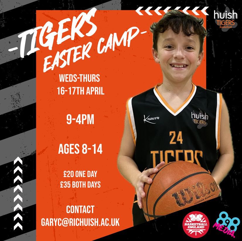 Tigers Basketball (@tigers_somerset) on Twitter photo EASTER HALF TERM CAMP
We are delighted to announce we will be running a two day camp for players aged 8-14.
The camp will be held <a href="/richuish/">Richard Huish College</a> 9-4pm on Wednesday 16th and Thursday 17th April.
To book on please click shop.huish.ac.uk/products/detai…
#tigersfamily 🧡🖤 EASTER HALF TERM CAMP
We are delighted to announce we will be running a two day camp for players aged 8-14.
The camp will be held <a href="/richuish/">Richard Huish College</a> 9-4pm on Wednesday 16th and Thursday 17th April.
To book on please click shop.huish.ac.uk/products/detai…
#tigersfamily 🧡🖤