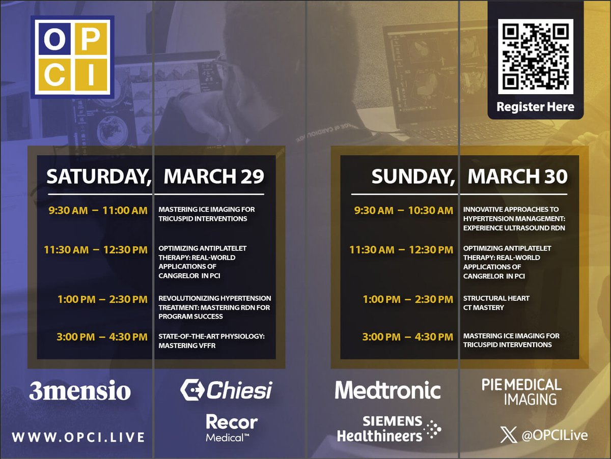 OPCI (@opcilive) on Twitter photo Attending #ACC25? Don't miss OPCI's line up of intimate training workshops 👉 opci.events/acc25. Connect with expert faculty including <a href="/DrAllenJ/">Allen Jeremias</a> <a href="/ESHLOF/">Evan Shlofmitz</a> <a href="/OKhaliqueMD/">Omar Khalique</a> <a href="/CathElectroSurg/">Jaffar Khan</a> <a href="/DoosupShin/">Doosup Shin</a> <a href="/rooshaparikh/">Roosha Parikh</a> <a href="/EricSecemskyMD/">Eric Secemsky MD MSc</a> <a href="/AkhilNarangMD/">Akhil Narang, MD</a> <a href="/jennifer_rymer/">Jennifer Rymer</a> <a href="/nadia_sutton/">Nadia Sutton</a> Attending #ACC25? Don't miss OPCI's line up of intimate training workshops 👉 opci.events/acc25. Connect with expert faculty including <a href="/DrAllenJ/">Allen Jeremias</a> <a href="/ESHLOF/">Evan Shlofmitz</a> <a href="/OKhaliqueMD/">Omar Khalique</a> <a href="/CathElectroSurg/">Jaffar Khan</a> <a href="/DoosupShin/">Doosup Shin</a> <a href="/rooshaparikh/">Roosha Parikh</a> <a href="/EricSecemskyMD/">Eric Secemsky MD MSc</a> <a href="/AkhilNarangMD/">Akhil Narang, MD</a> <a href="/jennifer_rymer/">Jennifer Rymer</a> <a href="/nadia_sutton/">Nadia Sutton</a>
