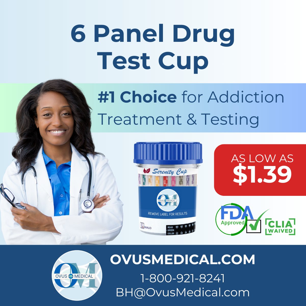 OvusMedical's tweet image. FDA approved, CLIA Waived, 99% accurate, &amp;amp; results in 5 minutes 🧪   
Get our 6 Panel Drug Test Cup for as low as $1.39 today! 

Order here 👉 ovusmedical.com/product/6-pane…
.
#DrugTestCup #AddictionTreatment #DrugMonitoring #OvusMedical