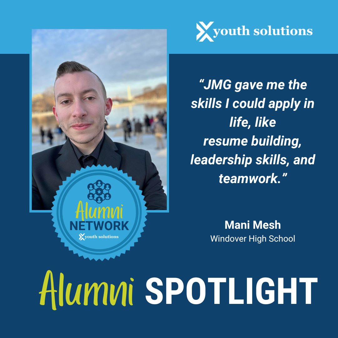 Meet Mani Mesh, a JMG alum from Windover High! 🎓 Currently working in housekeeping, Mani is using his hospital's tuition reimbursement to pursue a career in radiology. He also gives back as a member of the Youth Advisory Council! 👏

Learn more: bit.ly/4bT6Y3D
#TeamJMG