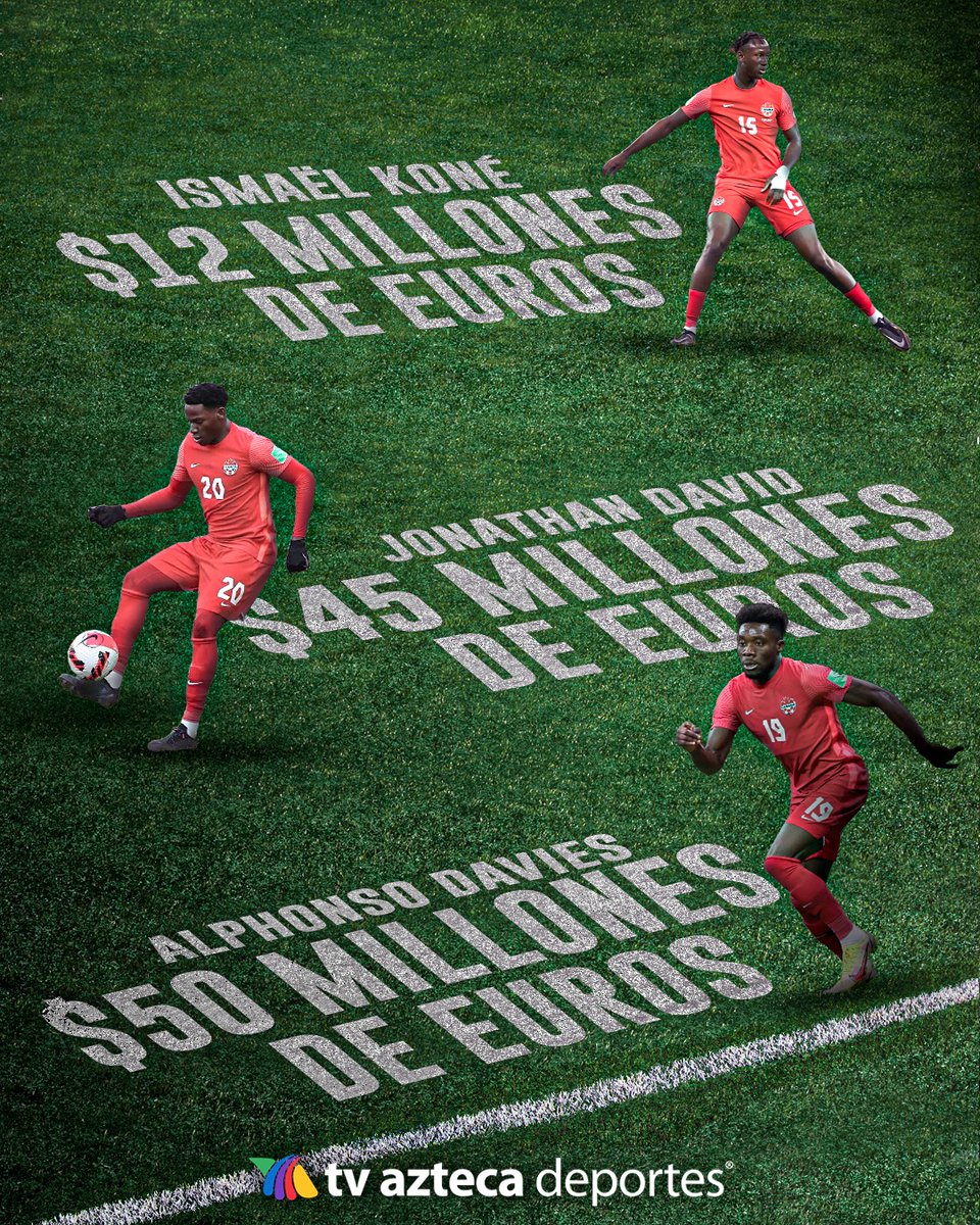 Canadá vs México: Los más VALIOSOS por lado 💰

Santi Gimenez 🇲🇽 | Alphonso Davies 🇨🇦
Edson Álvarez 🇲🇽 | Jonathan David 🇨🇦
Julián Quiñones 🇲🇽 | Ismaël Koné 🇨🇦

#LaNuestra

📅 Jueves 20 de marzo
🕗 8:20 pm
📺 <a href="/AztecaSiete/">Azteca 7</a> 
💻 aztecadeportes.com
📱 APP de Azteca Deportes