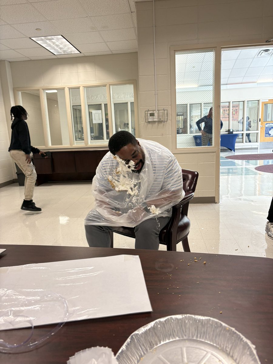 APS Cleveland Avenue Elementary School (@apsclevelandes) on Twitter photo It pays off to have great behavior in the cafeteria! Why? You get to pie the Assistant Principal <a href="/therealdcobbjr/">Derek Cobb</a>! 🥧 Thank you for being such a willing participant! It pays off to have great behavior in the cafeteria! Why? You get to pie the Assistant Principal <a href="/therealdcobbjr/">Derek Cobb</a>! 🥧 Thank you for being such a willing participant!