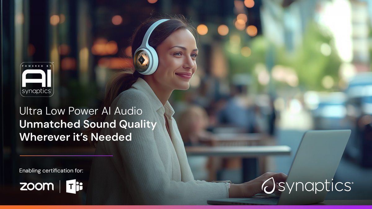 Synaptics (@synacorp) on Twitter photo ☕🎧 Discover how Synaptics is redefining clarity and personalization in audio technology: Learn more: bit.ly/3ZdZPWx
#AudioClarity #NoiseCancellation #Innovation #DigitalHeadsets #Synaptics ☕🎧 Discover how Synaptics is redefining clarity and personalization in audio technology: Learn more: bit.ly/3ZdZPWx
#AudioClarity #NoiseCancellation #Innovation #DigitalHeadsets #Synaptics