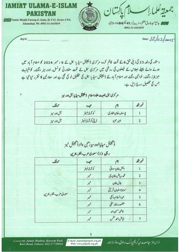 qms3510's tweet photo. شکریہ انجینئر @ziaurrehman76 صاحب #DigitalMediaTeam آپ کا شکریہ
میری کم مایہ گی اور درماندگی کے باجود ایک ساتھ تین ممالک سعودی عرب، قطر اور بحرین کے #DigitalMediaTeam کے معاون بنانے پر مرکزی ڈیجیٹل میڈیا کوآرڈینیٹر جناب انجینئر ضیاء الرحمن صاحب، آل اوورسیز میڈیا کوآرڈینیٹر جناب مولانا یوسف خان لغاری صاحب اور پوری مرکزی جماعت کا دل کی اتھاہ گہرائی سے شکریہ ادا کرتا ہوں💞
رہبر قافلہ محترم جناب @AimalKhanswati صاحب
سب کے دلوں کا دھڑکن۔
نوجوان دوست انجئنیر @MRiazKhanG صاحب جوکہ ہرکام میں ماہرہیں اور جماعت کیلئے ان کی خدمات سورج کیطرح روشن ہیں۔
ہر دلعزیز @Im_Rakiti اور ابوزید حنفی، بلال خان صاحب
ڈیجیٹل میڈیا ٹیم کے تمام دوست جو ہر اعتبار سے اس عہدے کے اہل ہیں
سب کو تہہ دل سے مبارک باد پیش کرتا ہوں
اور امید کرتا ہوں کہ سوشل میڈیا پر جماعت کی خدمت میں اعتدال کےساتھ پہلے سے کئ گنا بڑھ کر مزید جان کپا کر اپنی وسعت کی بقدر کام کرینگے۔
میری کوشش رہیگی کہ تن من دھن کوشش کرکے اس گرانقدر ذمداری کی پوری کرنے میں انتخاب کنندگان کے معیار پر پورا اترسکوں۔
اور کل حشر میں حق سبحانہ و تقدس کے حضور رب ایزدی سمیت علماء دیوبند کے سامنے ببانگ دھل کہہ سکوں کہ سالاران قافلہ آپ کے سپرد کردہ عظیم جماعت کی حتی المقدور خدمت کرچکاہوں۔
جمعیت علماء اسلام
کا ایک ادنی خادم
محمد سلمان قریشی
@juipakofficial @juikpkofficial @teamJUIswat @ArbabKasho