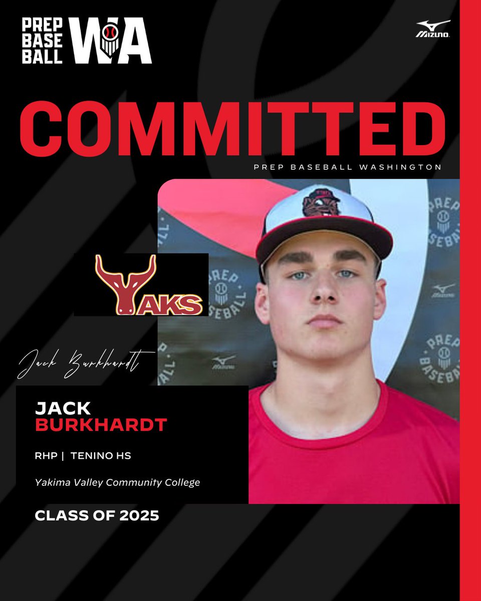 🚨 𝐂𝐎𝐌𝐌𝐈𝐓𝐌𝐄𝐍𝐓 𝐔𝐏𝐃𝐀𝐓𝐄 🚨

'25 RHP Jack Burkhardt (Tenino) has committed to Yakima Valley Community College #RollYaks

Made a recent commitment? Let us know on your profile. Graphics are created once commitments are verified.