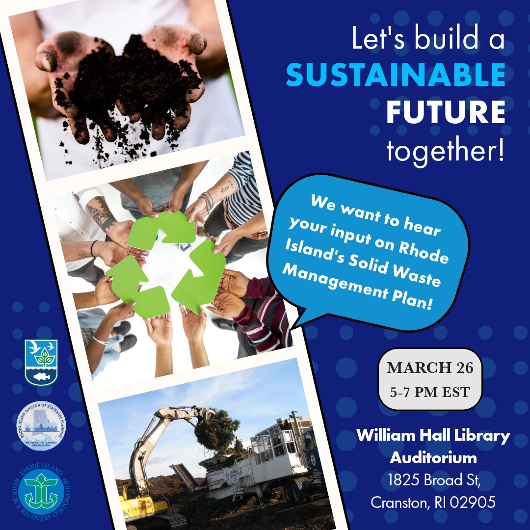 Join us to learn more and share your input on goals, policies, and objectives!  

When: March 26th, 5-7 PM EST
Where: William Hall Library Auditorium, 1825 Broad St, Cranston, RI 02905

Register for the workshop here: bit.ly/4h3XEuw