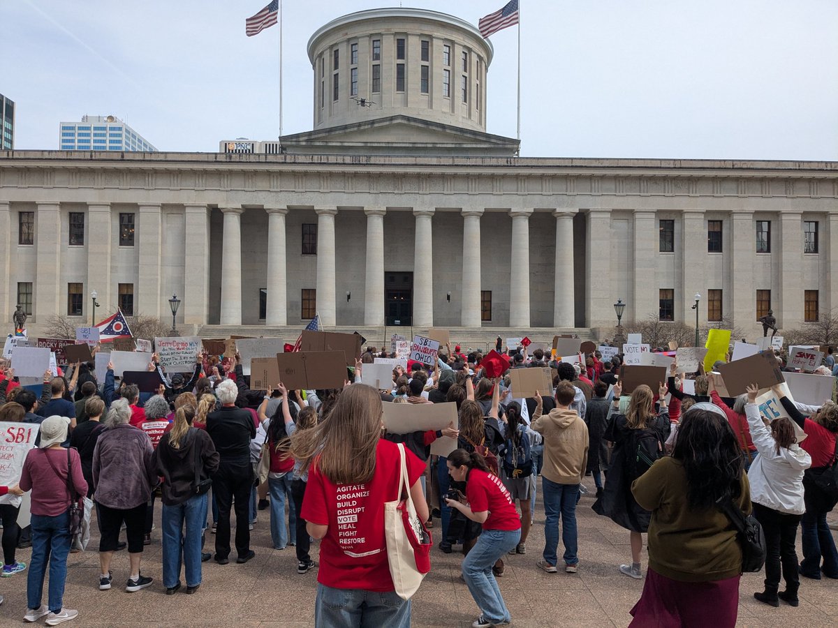 A thousand students, faculty, and community members protesting SB 1 at the Statehouse. #StopSB1