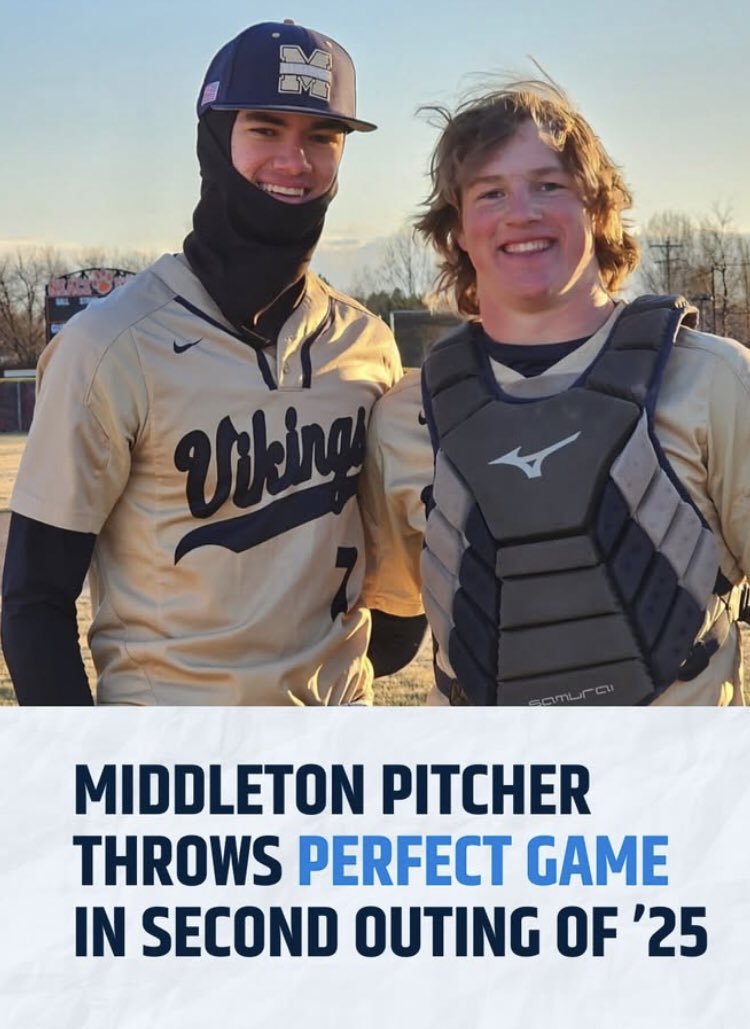 Beau Ramsey (@ramsey4beau) on Twitter photo I started our second game yesterday
11 out of 15 batters were Ks, 0BB, 0 hits, no runs scored for a perfect game. Thank you <a href="/drewholman27/">Drew Holman</a> behind the plate I couldnโt do it without you.
<a href="/Umpqua_Baseball/">Umpqua Baseball</a>
<a href="/MHSBSBLVikings/">Middleton Vikings Baseball</a> I started our second game yesterday
11 out of 15 batters were Ks, 0BB, 0 hits, no runs scored for a perfect game. Thank you <a href="/drewholman27/">Drew Holman</a> behind the plate I couldnโt do it without you.
<a href="/Umpqua_Baseball/">Umpqua Baseball</a>
<a href="/MHSBSBLVikings/">Middleton Vikings Baseball</a>