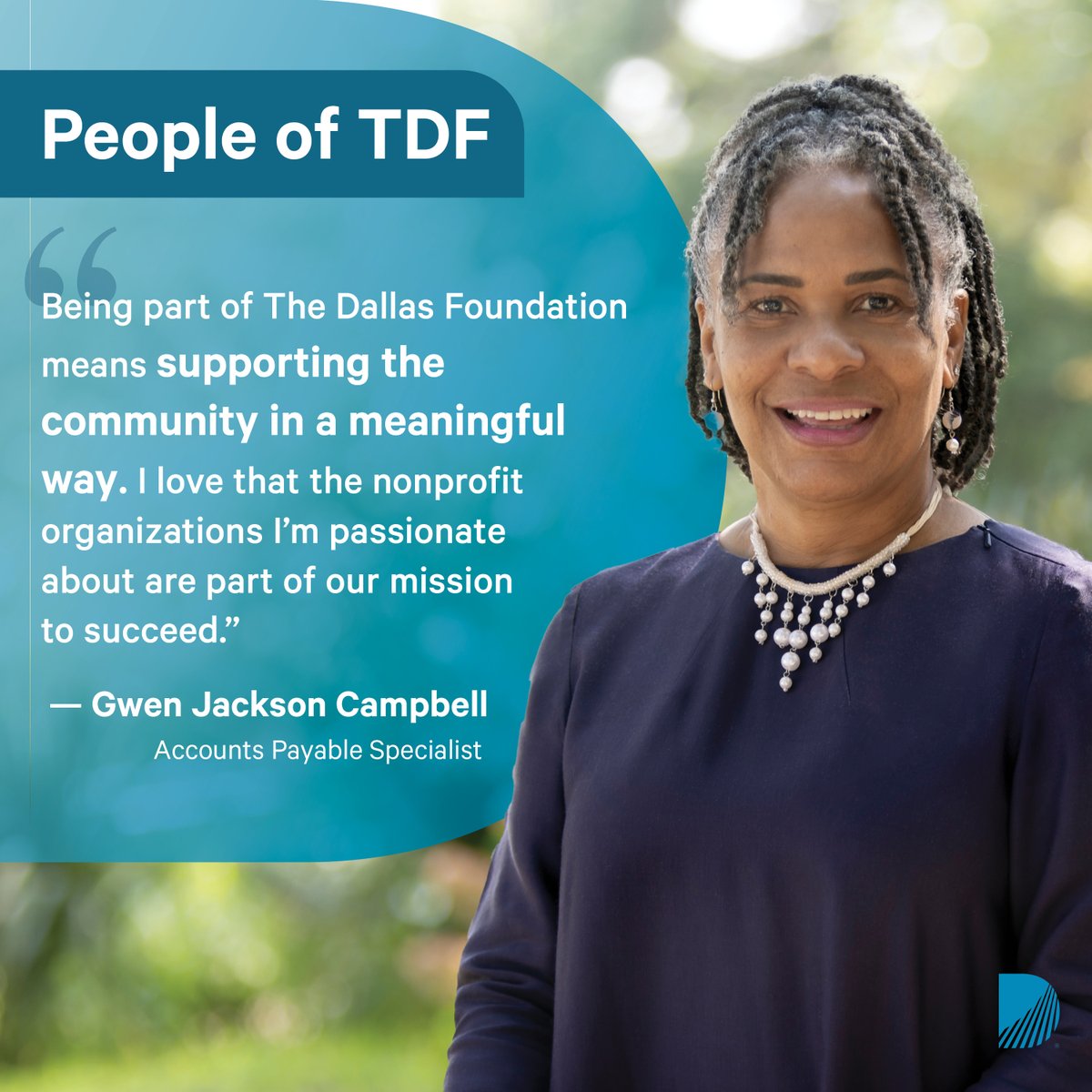 Gwen Campbell first joined our organization as an administrative assistant. Now, as our Accounts Payable Specialist, she plays a crucial role on the finance team.

With a passion for education and social services, Gwen’s dedication makes her an essential part of our organization.