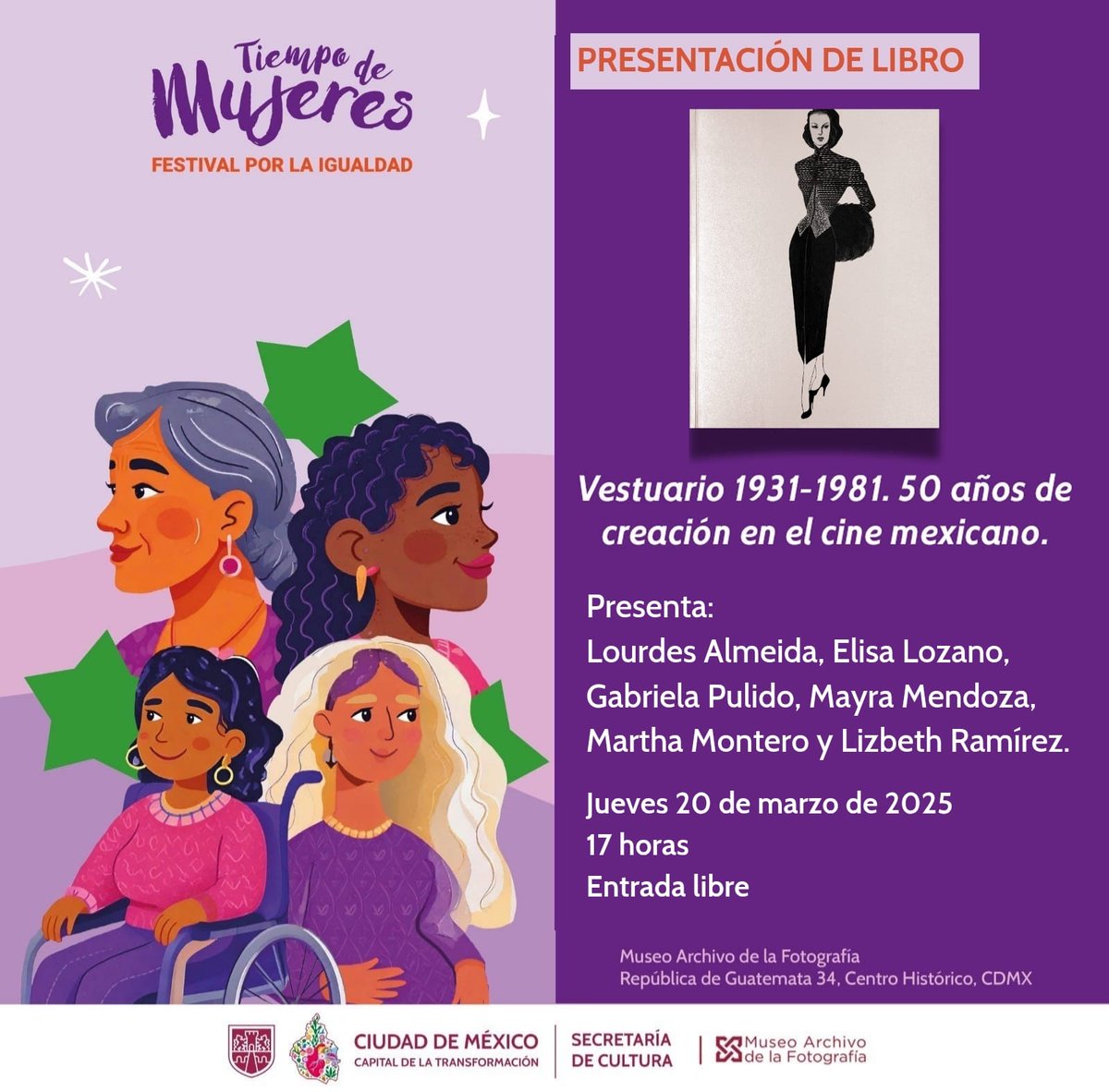 Muchas gracias a Lizbeth Ramírez Chávez, directora del MAF, y a su equipo, por la invitación a presentar nuestro libro. Muy honrada de hacerlo junto a ella y otras mujeres que tanto admiro, ojalá nos puedan acompañar. <a href="/MujeresCineyTV/">MujeresCineyTV</a>, <a href="/AcademiaCineMx/">AMACC</a>