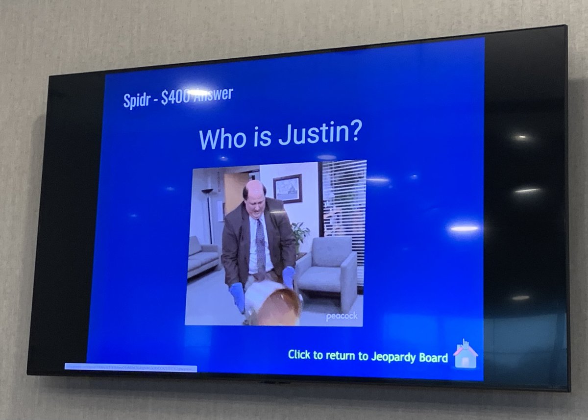 SpiderDesign's tweet image. Today’s Game Day had lots of laughs, some personal jabs, and challenged our best Star Wars fanatics (ObiWan’s home planet anyone?). We enjoyed another  friendly Jeopardy competition and another telling of Justin’s infamous ‘chili story’, reserved exclusively for Spidr employees.
