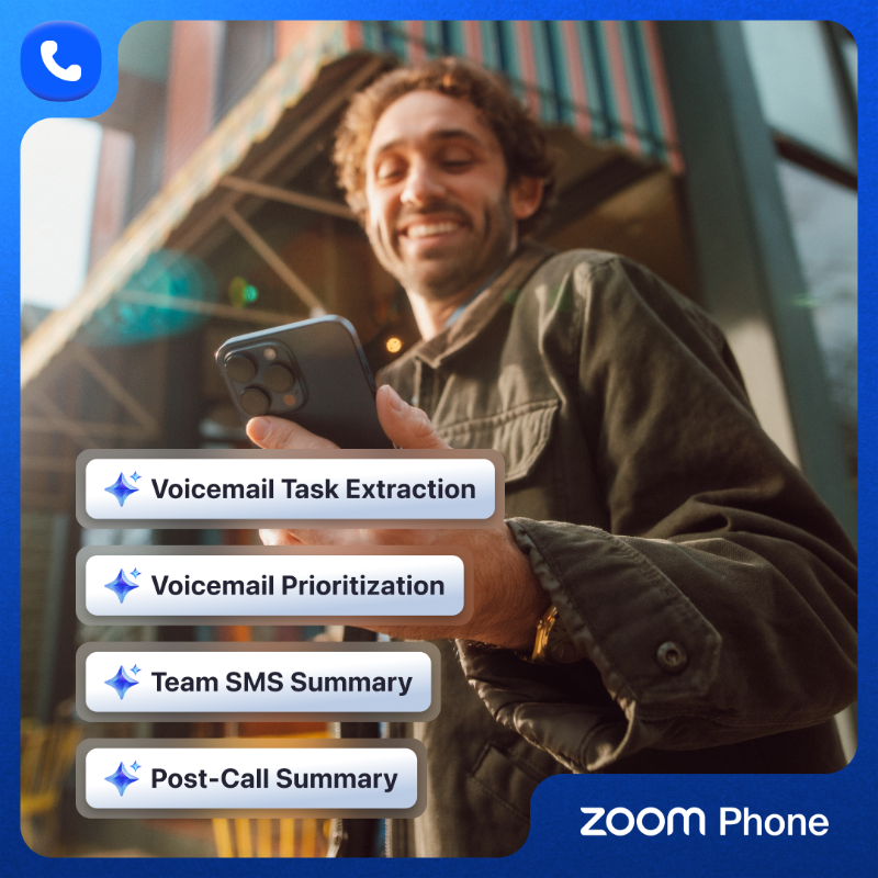 Zoom's tweet photo. Your team's best work -- anywhere, from any device -- powered by Zoom's AI-first business phone system