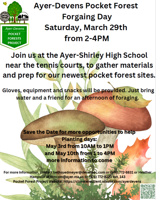 Devens Enterprise Commission (@devensec) on Twitter photo Want to join us? contact bethsuedmeyer@devensec.com Heather
Hampson at concom@ayer.ma.us
Pocket Forest Project Website:: climateresilient.wixsite.com/ayerdevens Want to join us? contact bethsuedmeyer@devensec.com Heather
Hampson at concom@ayer.ma.us
Pocket Forest Project Website:: climateresilient.wixsite.com/ayerdevens