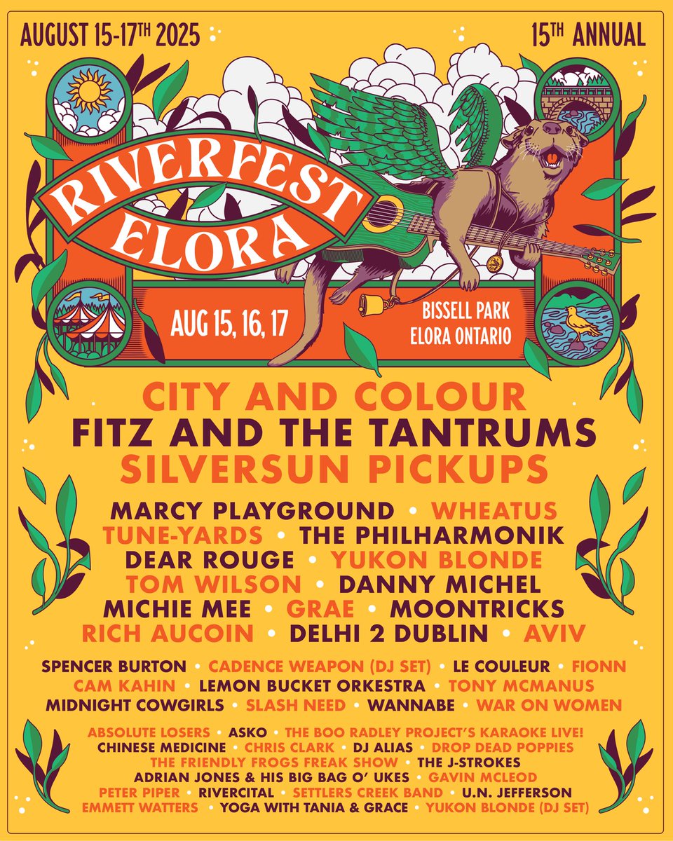Stoked to announce we’ll be at Reverfest Elora this August! Hope to see you there 🦦🪕☀️