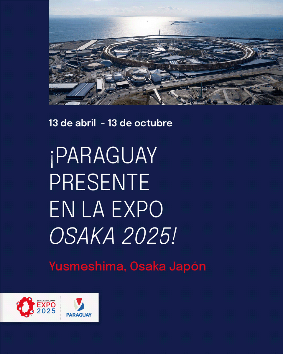 paraguayenosaka's tweet photo. ¡Mbaeichapa Osaka!  Desde el 13 de abril al 13 de octubre, Paraguay llevará su energía y cultura a Osaka. 

¡Nos vemos pronto! 🌏 #IkigaiParaguay #PyEnOsaka2025 https://t.co/izFTbnC50v
