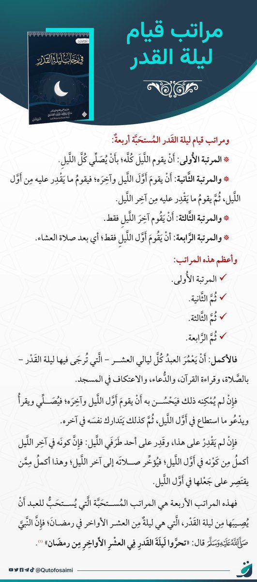 Osaimi0543's tweet photo. مراتب قيام ليلة القدر. https://t.co/ivCZgvMSaT