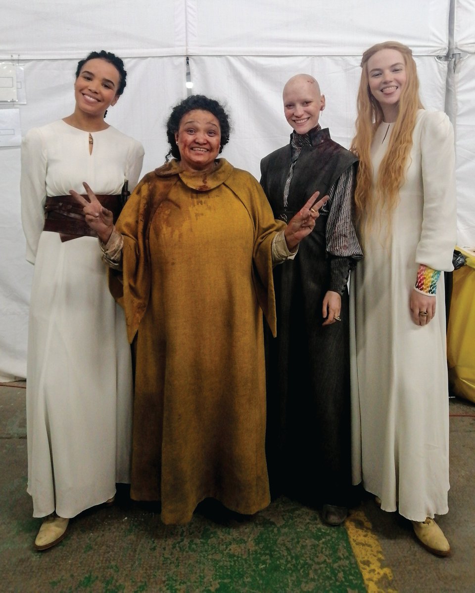 ZenobiaKloppers's tweet photo. #WoTWednesday Who else canโt wait for @thewheeloftime E4 on @primevideo? Before it airs on March 20, hereโs a BTS glimpse of #WoTS3 E3.
๐ธ Some of the women of the White Tower, ready to channel, scheme, and weave: Zoรซ (Nynaeve), Ceara (Elayne), Joelle (Joiya), Zenobia (Amico). https://t.co/ZD2sNTmW9y